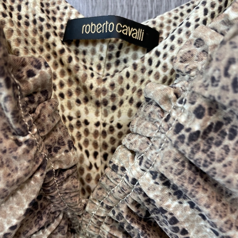 Authentic Like New Roberto Cavali Python Print Dr… - image 4